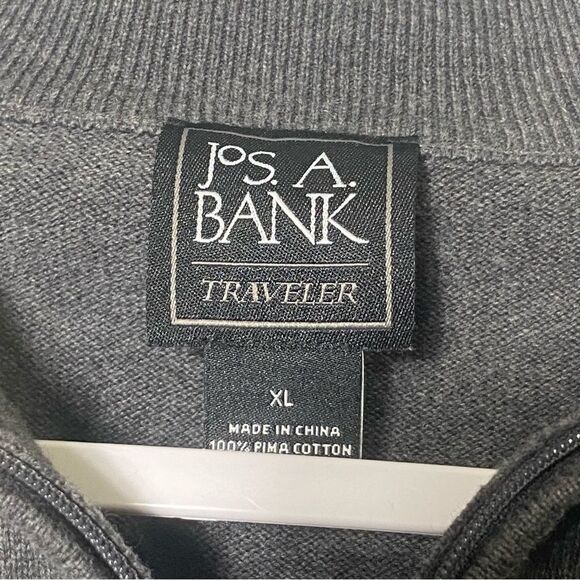 Joseph A Bank Traveler 100% Pima Cotton Quarter Zip Sweater Men's Size XL - Picture 12 of 12